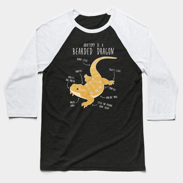 Anatomy of a Bearded Dragon Baseball T-Shirt by Psitta